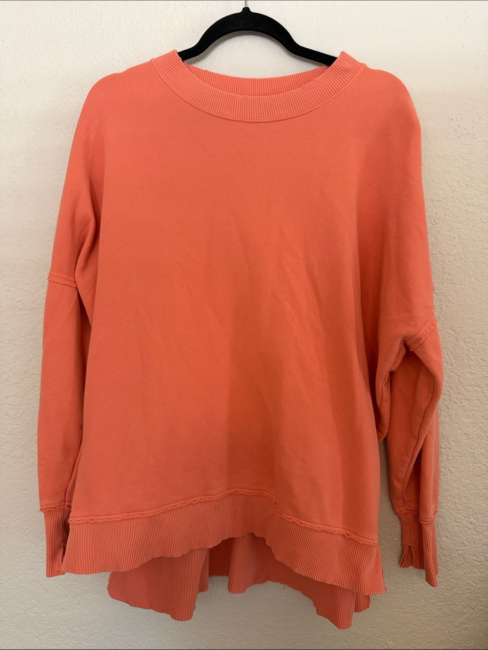 Aerie Oversized Coral Crewneck Pullover Sweatshirt